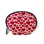 Hearts Valentine Pattern Seamless Accessory Pouch (Small) Back