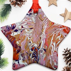 Pour Flames Star Ornament (two Sides) by kaleidomarblingart