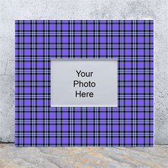 Blue Tartan Plaid 1 White Wall Photo Frame 5  X 7  by dressshop