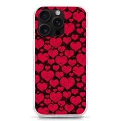 Valentines Day Hearts Pattern Love Red Iphone 16 Pro Tpu Uv Print Case by Maspions