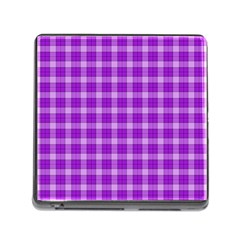 Purple Plaid Tartan 3 Memory Card Reader (square 5 Slot) by dressshop