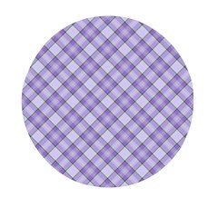 Purple Plaid Tartan 2 Diagonal Mini Round Pill Box (pack Of 5) by dressshop