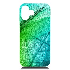 Texture Green Leaf Abstraction 3d Iphone 16 Plus Black Uv Print Pc Hardshell Case by Salmanaz77