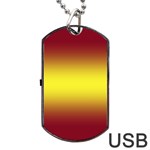 Burgundy Red To Electric Yellow Bilinear Gradient Dog Tag USB Flash (One Side) Front