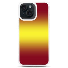 Burgundy Red To Electric Yellow Bilinear Gradient Iphone 15 Plus Tpu Uv Print Case by GradientsOmbre