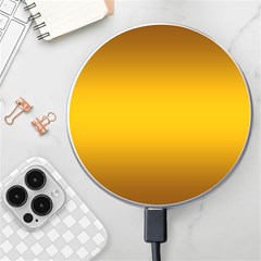 Chocolate Brown To Amber Orange Bilinear Gradient Wireless Fast Charger(white) by GradientsOmbre