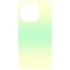 Cream Yellow To Mint Green Bilinear Gradient Iphone 15 Pro Black Uv Print Pc Hardshell Case by GradientsOmbre