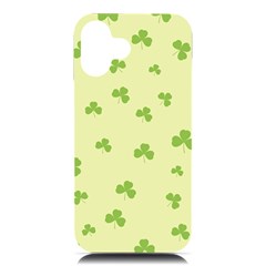 Green Leaves Pattern Iphone 16 Plus Black Uv Print Pc Hardshell Case by designsbymallika