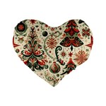 Christmas Tree Snow Standard 16  Premium Heart Shape Cushions Front