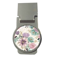 Flowers Pattern Floral Money Clips (round)  by Sabxi