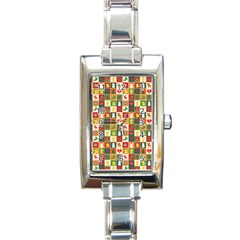 Template Christmas Pattern Rectangle Italian Charm Watch by Proyonanggan