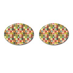 Template Christmas Pattern Cufflinks (oval) by Proyonanggan