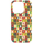 Template Christmas Pattern iPhone 15 Pro Black UV Print PC Hardshell Case Front