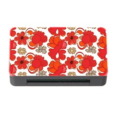 Mid Century Retro Floral 1970s 1960s Pattern 91 Memory Card Reader With Cf by violetheavensky