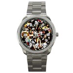 Jesus Christ Modern Halftone pattern Sport Metal Watch Front